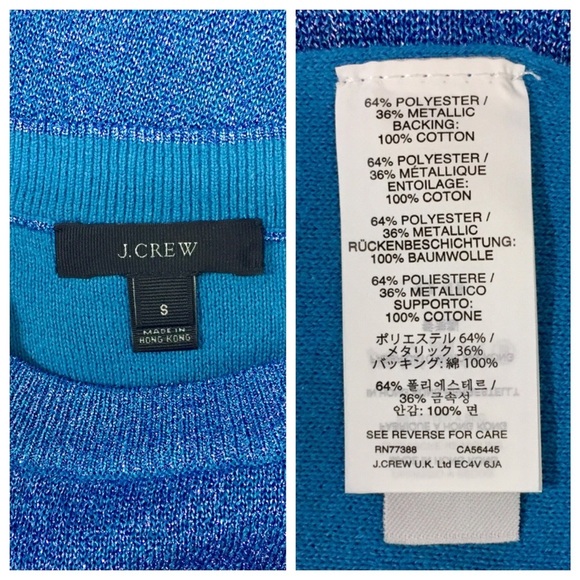 J. Crew // Sparkle Side-Slit Sweater Metallic Blue - Picture 5 of 7